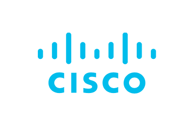 A blue logo of cisco on a black background