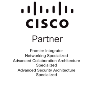 A black background with the word cisco partner