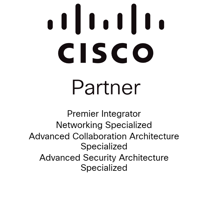 A black background with the word cisco partner