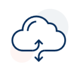 A cloud with an arrow pointing to the right.